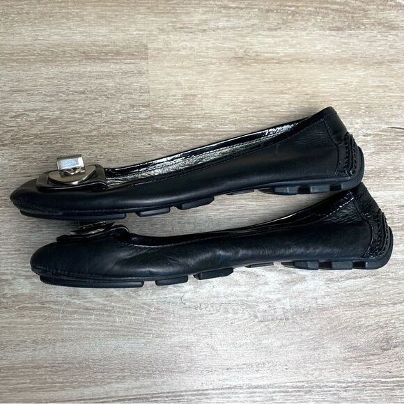 Coach Vinette Black Leather Ballet Flats - Picture 4 of 8